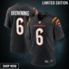 Jake Browning Cincinnati Bengals Game Jersey - Black Nfl
