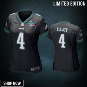 Jake Elliott 4 Philadelphia Eagles Super Bowl Lvii Black Game Jersey - Women