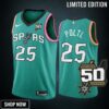 Jakob Poltl 25 -23 San Antonio Spurs Teal 50th Anniversary Men Jersey City Edition