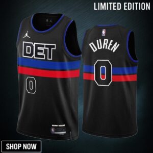 Jalen Duren 0 -23 Detroit Pistons Black Statement Edition Jersey Swingman