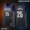 Jalen Smith 25 Indiana Pacers -23 City Edition Black Navy Jersey Swingman