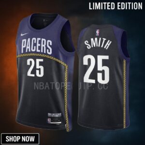 Jalen Smith 25 Indiana Pacers -23 City Edition Black Navy Jersey Swingman