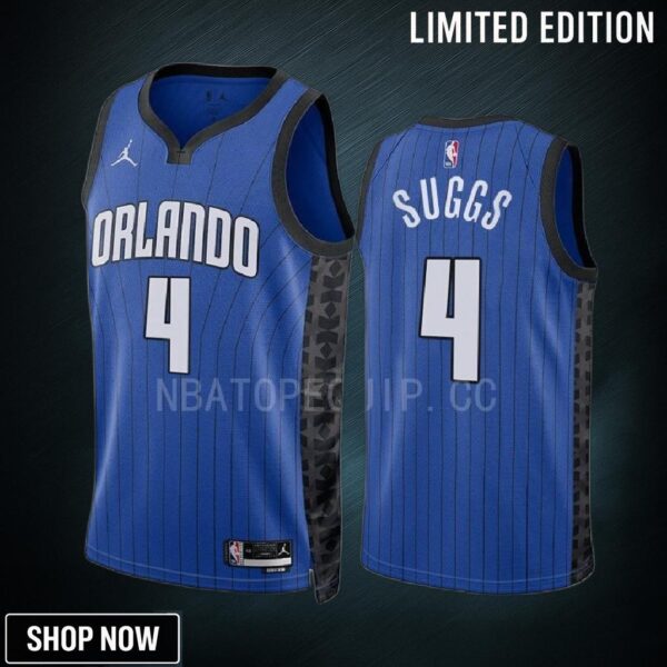 Jalen Suggs 4 -23 Orlando Magic Blue Statement Edition Jersey Swingman