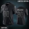 Jamaal Williams 30 Detroit Lions Black Reflective Limited Jersey - Men