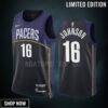 James Johnson 16 Indiana Pacers -23 City Edition Black Navy Jersey Swingman