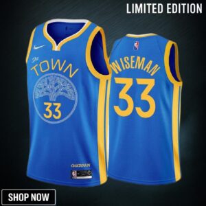 James Wiseman 33 -23 Golden State Warriors Blue Earned Edition Jersey Oak Town