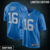 Jared Goff Detroit Lions Game Player Jersey Blue Nfl
