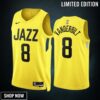Jarred Vanderbilt 8 -23 Utah Jazz Yellow Icon Edition Jersey Swingman