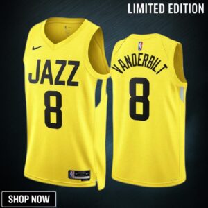 Jarred Vanderbilt 8 -23 Utah Jazz Yellow Icon Edition Jersey Swingman