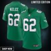 Jason Kelce 62 Philadelphia Eagles Alternate Game Men Jersey - Kelly Green