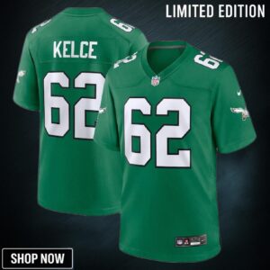 Jason Kelce 62 Philadelphia Eagles Alternate Game Men Jersey - Kelly Green