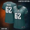 Jason Kelce 62 Philadelphia Eagles Super Bowl Lvii Champions Women Game Jersey - Midnight Green