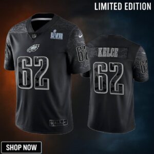 Jason Kelce 62 Philadelphia Eagles Super Bowl Lvii Reflective Limited Jersey