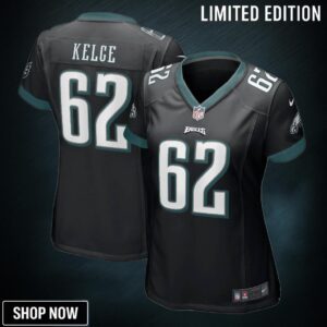 Jason Kelce Philadelphia Eagles Womens Player Game Jersey - Black Nfl