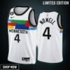Jaylen Nowell 4 Minnesota Timberwolves City Edition White Men Jersey -23 Swingman