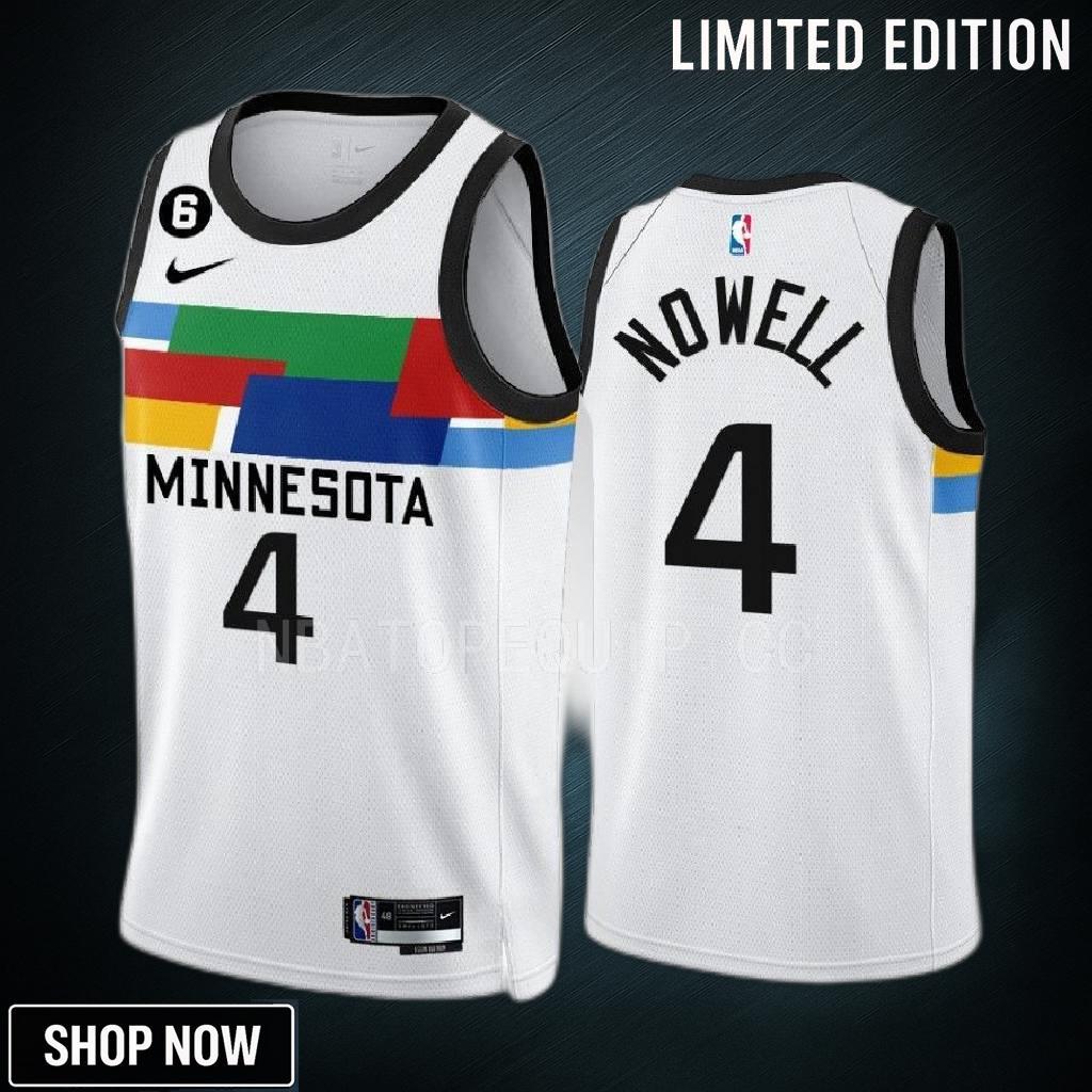 Jaylen Nowell 4 Minnesota Timberwolves City Edition White Men Jersey -23 Swingman