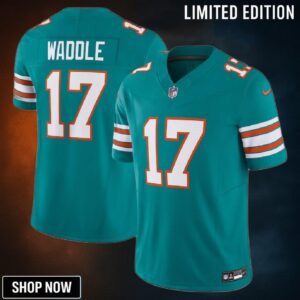 Jaylen Waddle 17 Miami Dolphins Vapor F.u.s.e. Limited Alternate 1 Jersey - Aqua