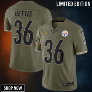 Jerome Bettis Pittsburgh Steelers 2022 Salute To Service Retired Player Limited Jersey - Olive