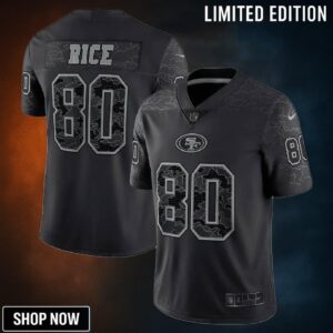 Jerry Rice 80 San Francisco 49ers Retired Player Rflctv Limited Jersey - Black