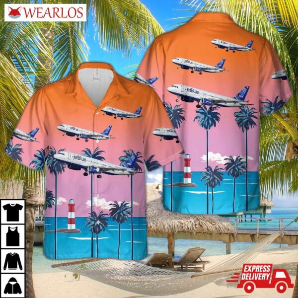 Jetblue Airways "all Blue Can Jet" Airbus A320-232 N531jl Hawaiian Shirt