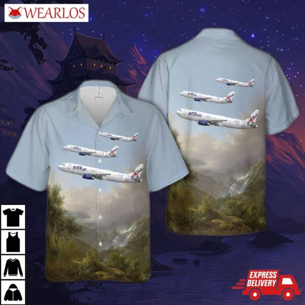Jetblue Airways I Love Blue York Airbus A320-232 N586jb Hawaiian Shirt