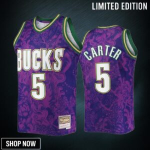 Jevon Carter 5 Lunar New Year Milwaukee Bucks Purple Jersey Mitchell Ness