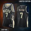 Joe Ingles 7 -23 Milwaukee Bucks Black Statement Edition Jersey Swingman
