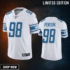 John Penisini 98 Detroit Lions White Vapor Limited Jersey