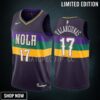 Jonas Valanciunas 17 New Orleans Pelicans Purple Jersey -23 City Edition Swingman