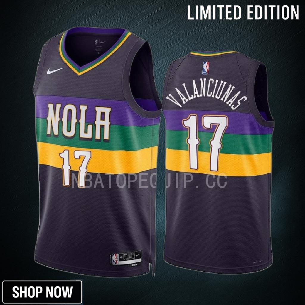 Jonas Valanciunas 17 New Orleans Pelicans Purple Jersey -23 City Edition Swingman