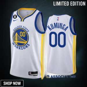 Jonathan Kuminga 00 -23 Golden State Warriors White Association Edition Jersey No.6 Patch