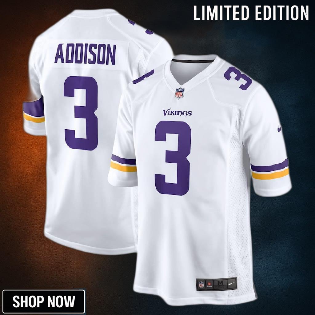 Jordan Addison 3 Minnesota Vikings Classic Game Men Jersey - White