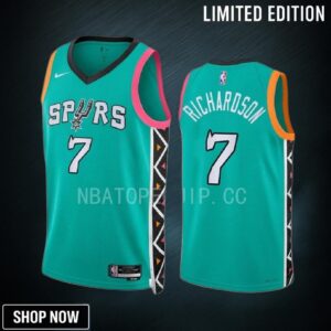 Josh Richardson 7 -23 San Antonio Spurs Turquoise City Edition Jersey Swingman