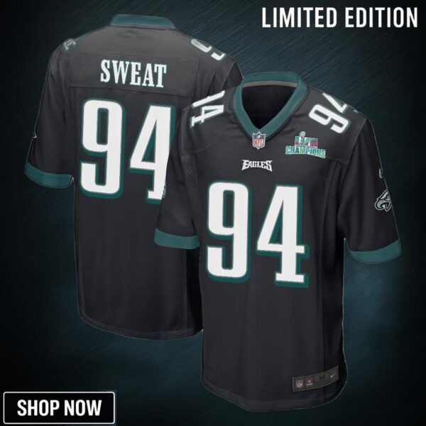 Josh Sweat 94 Philadelphia Eagles Super Bowl Lvii Champions Men Game Jersey - Black