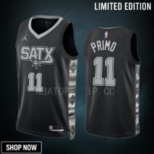 Joshua Primo -23 San Antonio Spurs Black 11 Statement Edition Jersey