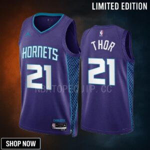 Jt Thor 21 -23 Charlotte Hornets Purple Statement Edition Men Jersey Swingman
