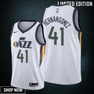 Juan Hernangomez 41 Utah Jazz Association Edition White Jersey Diamond Badge - Men