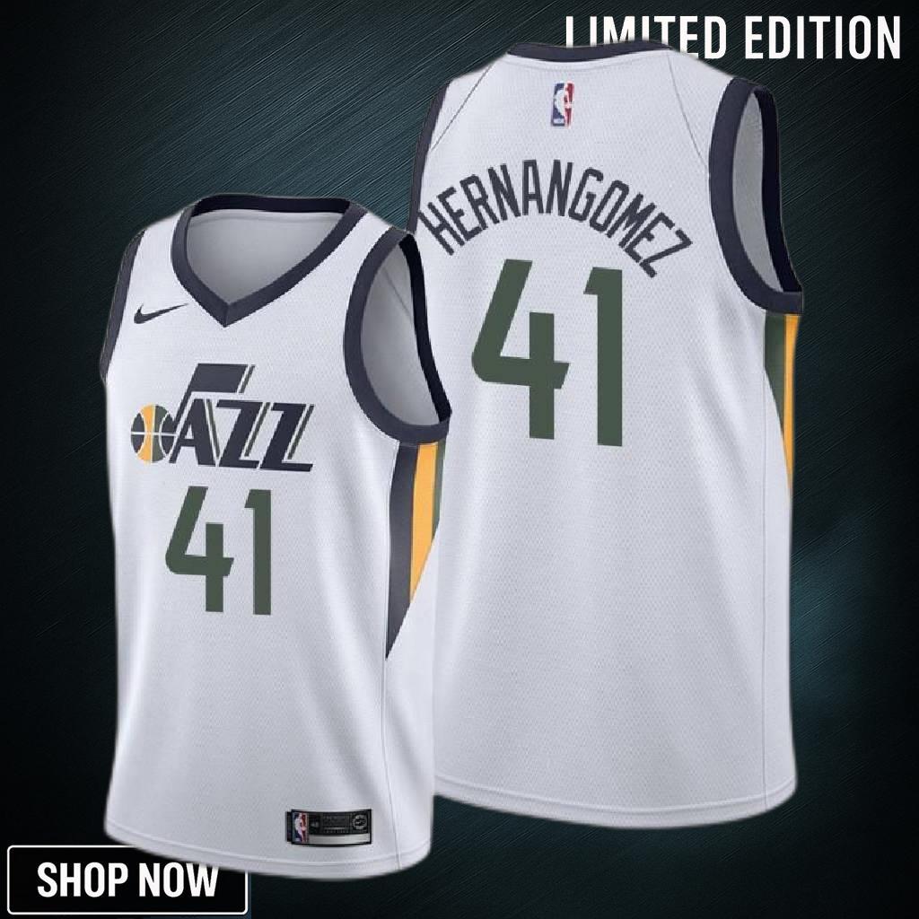 Juan Hernangomez 41 Utah Jazz Association Edition White Jersey Diamond Badge - Men