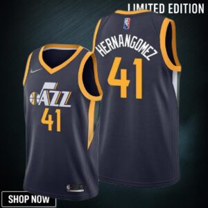 Juan Hernangomez 41 Utah Jazz Icon Edition Navy Jersey Diamond Badge - Men