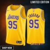 Juan Toscano-anderson 95 -23 Los Angeles Lakers Gold Icon Edition Jersey Swingman