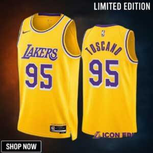 Juan Toscano-anderson 95 -23 Los Angeles Lakers Gold Icon Edition Jersey Swingman