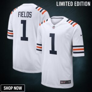 Justin Fields Chicago Bears Alternate Game Jersey - White Nfl