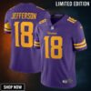 Justin Jefferson 18 Minnesota Vikings Alternate Vapor Limited Jersey - Purple