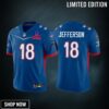 Justin Jefferson 18 Vikings Pro Bowl Patch Men Jersey - Blue