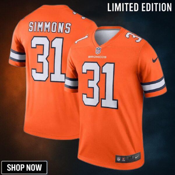 Justin Simmons 31 Denver Broncos Alternate Legend Jersey - Orange