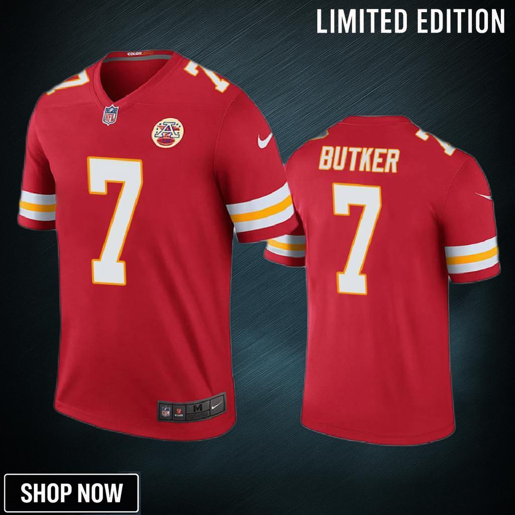 Kansas City Chiefs #7 Harrison Butker Nike Color Rush Red Jersey