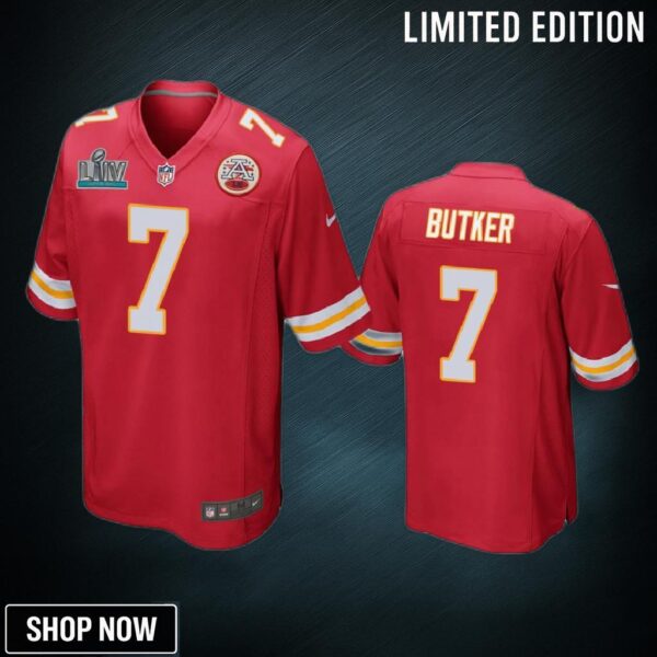 Kansas City Chiefs Harrison Butker Red Super Bowl Liv Game Jersey