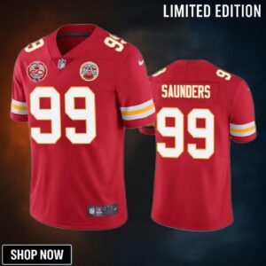Kansas City Chiefs Khalen Saunders Red 60th Anniversary Vapor Limited Jersey