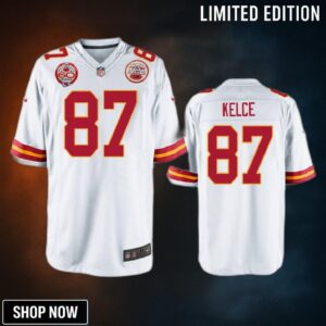 Kansas City Chiefs Travis Kelce White 60th Anniversary Game Jersey