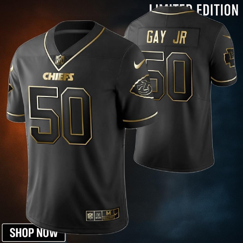 Kansas City Chiefs Willie Gay Jr. 50 Nfl Golden Brandedition Black Jersey Gift For Fans